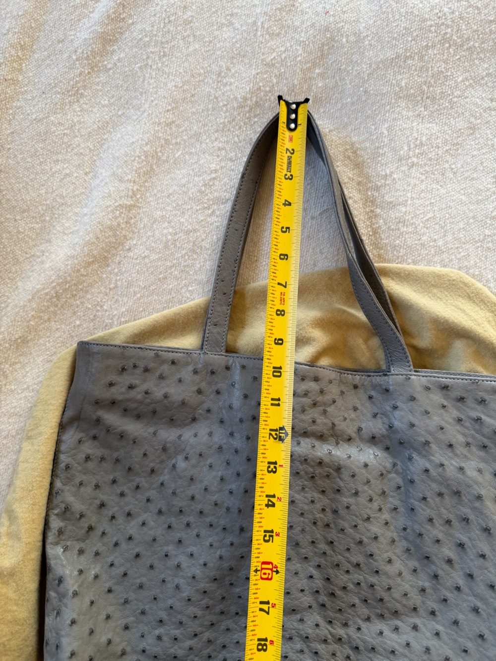 Carlos Falchi Gray Textured Leather Tote - Picture 12 of 12